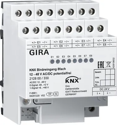 Produktbild von GIRA Binäreingang 6fach 24V 2128 00 KNX/EIB REG