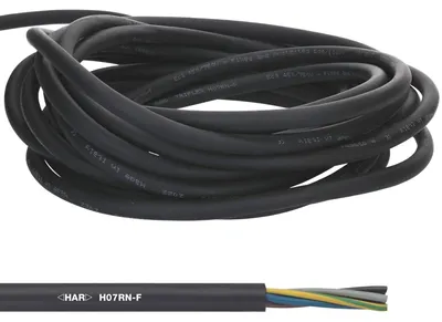 Produktbild von 10 Meter Lapp 1600120 H07RN-F 3x6 mm² Gummileitung flexibel mit Schutzleiter I UV-resistentes Kabel für Außenbereich I ölbeständig I kältebeständig I Anschlussleitung 3G6 mm2 schwarz