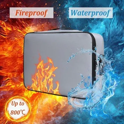 Produktbild von Feuerfeste Dokumentenbox - Wasserdichte Aktenorganizer mit Schloss (Grau)