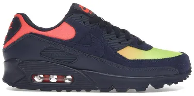 Obrázek produktu pro Nike Air Max 90, barva: černá, modrá, citronová, červená (gradient), velikost EU 40,5