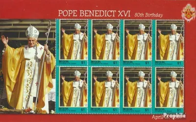Produktbild von Briefmarken St. Vincent - Bequia 2007 Mi 575 Kleinbogen (kompl.Ausg.) postfrisch 80. Geburtstag Papst Benedikt XVI.