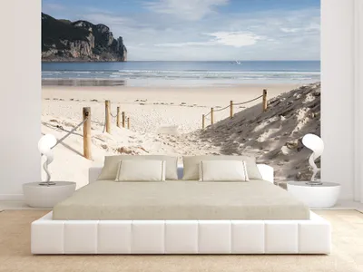 Produktbild von Vlies Fototapete Strand und Meer 400x280 cm Tapeten Wandtapete XXL Natur Himmel Landschaft See c-B-0028-a-a