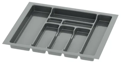 Produktbild von Sossai Besteckeinsatz Divio für Schubladen 60cm | 53 x 49 cm | Anthrazit Besteckkasten Schubladeneinsatz