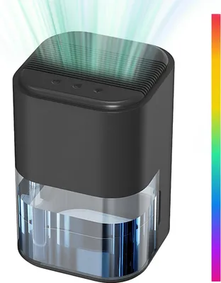 Produktbild von Luftentfeuchter für Zuhause mit buntem Licht, kleiner Luftentfeuchter mit 200 oz und automatischer Abschaltung, geräuscharmer Schlafmodus, Luftentfeuchter für Kriechkeller, für 18,5 m? großen Keller, Schlafzimmer, Badezimmer, Schrank