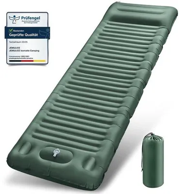 Image de Matelas gonflable autogonflant, hauteur 12 cm, camping, petit format d'emballage, matelas gonflable avec pompe à pied, tapis de couchage autogonflant pour l'extérieur, la randonnée, la tente, le sac à dos