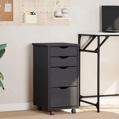 Produktbild von vidaXL Rollschrank mit Schubladen MOSS Grau Massivholz Kiefer