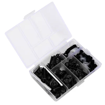 Produktbild von Motorrad-Faser-Set, 158-teiliges Universal-Befestigungs- und Dichtungssatz für Motorradzubehör (Schwarz)