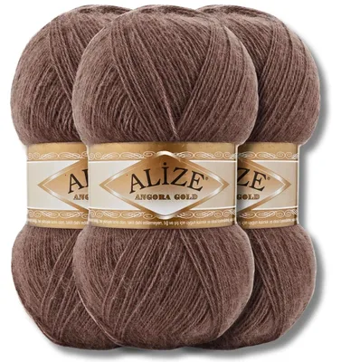 Obrázek produktu pro Alize 3x 100g příze Angora Gold, jednobarevná, vhodná pro háčkování a pletení (493)