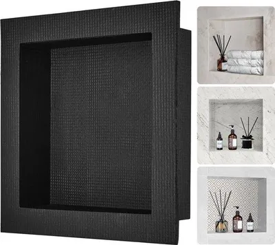 Produktbild von Innenbadnische - Wasserfestes Badkamerorganisationsgefäß - 40 x 40 x 16 cm - Schwarz