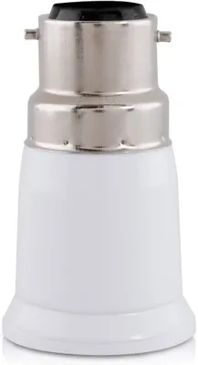 Lampenfassungs-Adapter B22 auf E27, weiß, Kunststoff