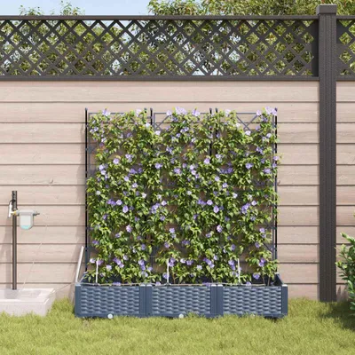 Produktbild von vidaXL Garten-Pflanzgefäß 3 Stk. Grau 120 x 40 x 126 cm PP