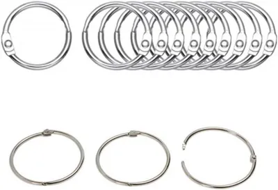 Produktbild von 10 offene Gardinenringe, 15 mm Gardinenringe, runde Ringe, Gardinenclips, silberfarben
