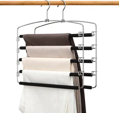 Produktbild von Mehrlagige, rutschfeste Hosenbügel zur Aufbewahrung von Jeans, Hosen, Schals und Röcken (2er-Pack)