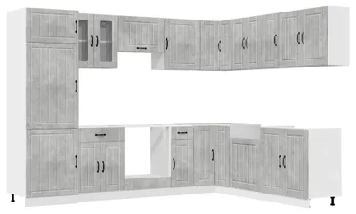 Immagine prodotto di vidaXL Set di mobili da cucina da 14 pezzi Lucca cemento grigio materiale a base di legno