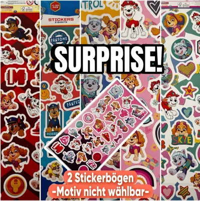 Produktbild von Paw Patrol Aufkleber 2 Bögen mit Chase, Marshall, Rubble, Skye und Rocky über 50 Sticker bunt