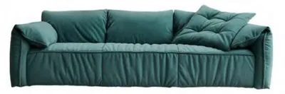 Produktbild von Designer Blaues Sofa 3-Sitzer Couch Wohnzimmer Sitz Möbel Textil Sofas