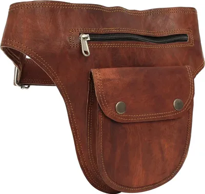 Produktbild von Leder Hüfttasche für Damen und Herren - Ideal für Festivals und Freizeit - Braun