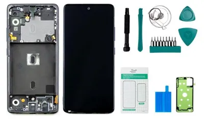 Zdjęcie produktu dla Samsung Galaxy A51 5G (A516) Wyświetlacz (z ramką) czarny - Zestaw