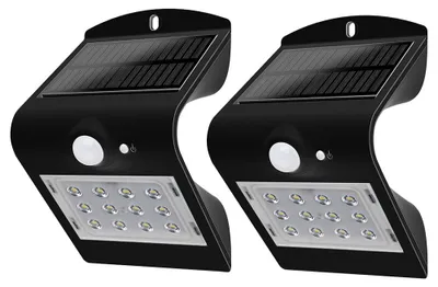 Produktbild von 2er Set LED Wandleuchte, IP44, neutralweiß, Bewegungsmelder