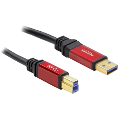 Produktbild von Delock Premium - USB-Kabel - USB Typ A (M) zu USB Type B (M) - USB 3.0 - 5 m - Schwarz