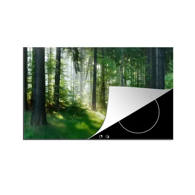 Produktbild von KitchenYeah© Herdabdeckplatte Natur - Bäume - Wald - Grün - Sonne - Gras - Pflanzen , 90x52cm, Küche Deko, Glaskeramikkochfeld Herdabdeckung, Abdeckplatte fùr Kochfeld
