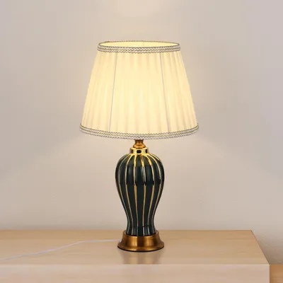 Retro Tischlampe Keramik Grün E27 53 cm
