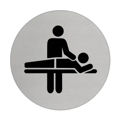Immagine prodotto di Cartello per porta in alluminio CombiCraft 'Massage' Ø75 mm con nastro adesivo 3M