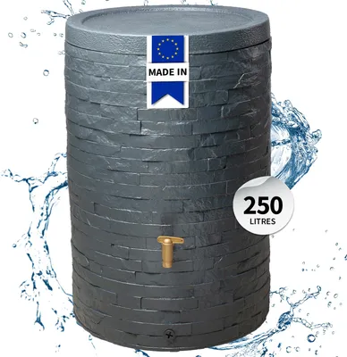 Image de Récupérateur Arondo 250l Gris Design Moderne, Récupération D'eau De Pluie - Graf