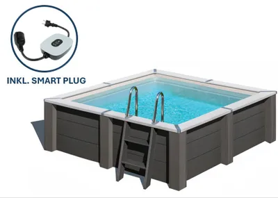 Produktbild von GRE Quadratischer Composite-Pool KPCOR28T – 315 x 315 x 96 cm, Komplettset
