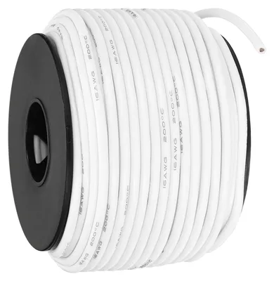 Silikonkabel 16 AWG 30,5 m 1,32 mm², weiß, 1-adrig