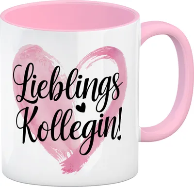 Produktbild von Lieblings Kollegin mit Herz Kaffeebecher in rosa