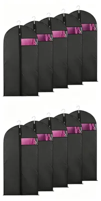 Obrázek produktu pro Obal na oblečení, úložný vak, 152 x 60 cm, 4 kusů, černý