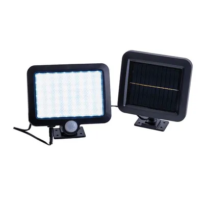 Zdjęcie produktu dla Lampa solarna LED, reflektor zewnętrzny, IP44, czarny, czujnik