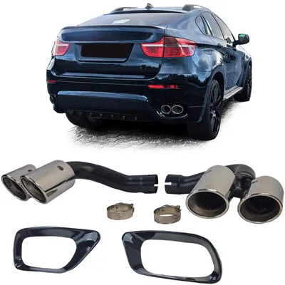 Produktbild von Auspuff Endrohre Doppelrohr chrom für BMW X6 E71 30d 40d 2010-2014
