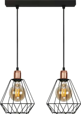 Obrázek produktu pro Designové závěsné svítidlo TARIS, černé, kovové, 2xE27