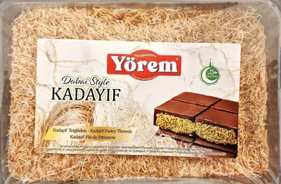 A package of Yorem Dubai Style Kadayif pastry threads.
