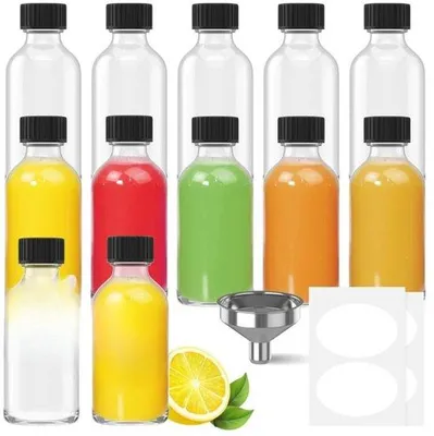 Productafbeelding van Famanu set van 12 spuitflessen van 60 ml, met 3 trechters en etiketten – transparant