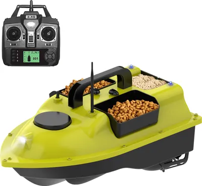 Produktbild von GPS-Angelköderboot, RC-Fischerboot, 9600 mAh, 3 Köderbehälter, 2 kg Köderladung, 500 m Fernbedienungsreichweite, automatische Rückkehr