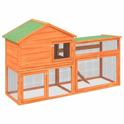 Obrázek produktu pro vidaXL Králíkárna hnědá 185,5x60,5x109,5 cm Masivní borovicové dřevo