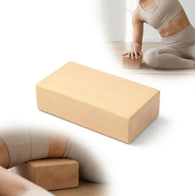 Produktbild von Yoga-Block aus Buchenholz | 22,5 cm x 12 cm | Entspannungs-Yoga-Zubehör