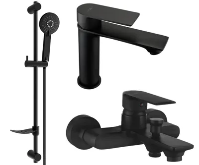 Zdjęcie produktu dla Mexen Royo DF40 zestaw wannowy, czarny - 72203DF40-70