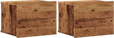 Produktbild von Wand-Nachttische 2 Stk. Altholz-Optik 40x32x30 cm