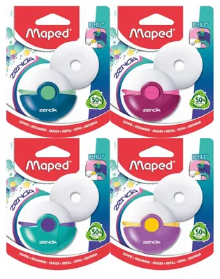 Productafbeelding van Maped kunststof gum | Zenoa, inclusief navulling, wit, willekeurige kleur (1 stuk)