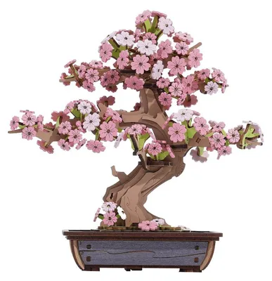 Produktbild von 3D Holzpuzzle Sakura Bonsai Modellbausatz DIY Bastelset Dekoration Geschenk