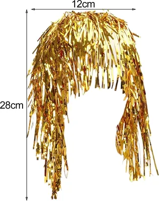 Produktbild von Cosplay Disco Perücke Folie Lametta Glänzende Party Perücke Erwachsene Metallic Cosplay Liefert Lustige Atmosphäre Festliche Dekoration