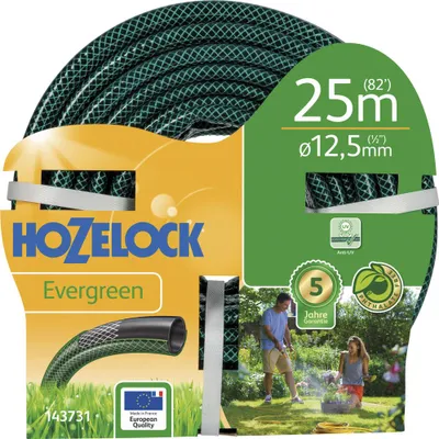 Produktbild von Hozelock Wasserschlauch Evergreen 25m 1 / 2 Zoll Kreuzfadeneinlage grün-transp. Schlauchdec - 143731