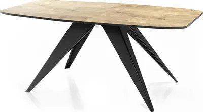 Obrázek produktu pro Rozkládací jídelní stůl v loftovém stylu - Industriální stůl s černými kovovými nohami - Moderní design do obývacího pokoje - 180 cm Rozkládací na 220 cm - Dub Lancelot