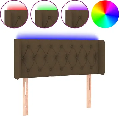 Produktbild von vidaXL LED Kopfteil Dunkelbraun 103x16x78/88 cm Stoff
