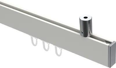 Produktbild von Interdeco Innenlaufstange / Gardinenstange mit Innenlauf Weiß / Chrom, Typ Sonius Paxo (Kappe) Deckenmontage, 14x35 mm 1-läufig, 180 cm