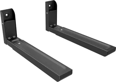 Obrázok produktu pre TM Elektronický nástenný držiak mikrovlnnej rúry, výsuvné koľajnice od 32 cm do 49 cm a sklopné, do 35 kg, z ocele, farba čierna